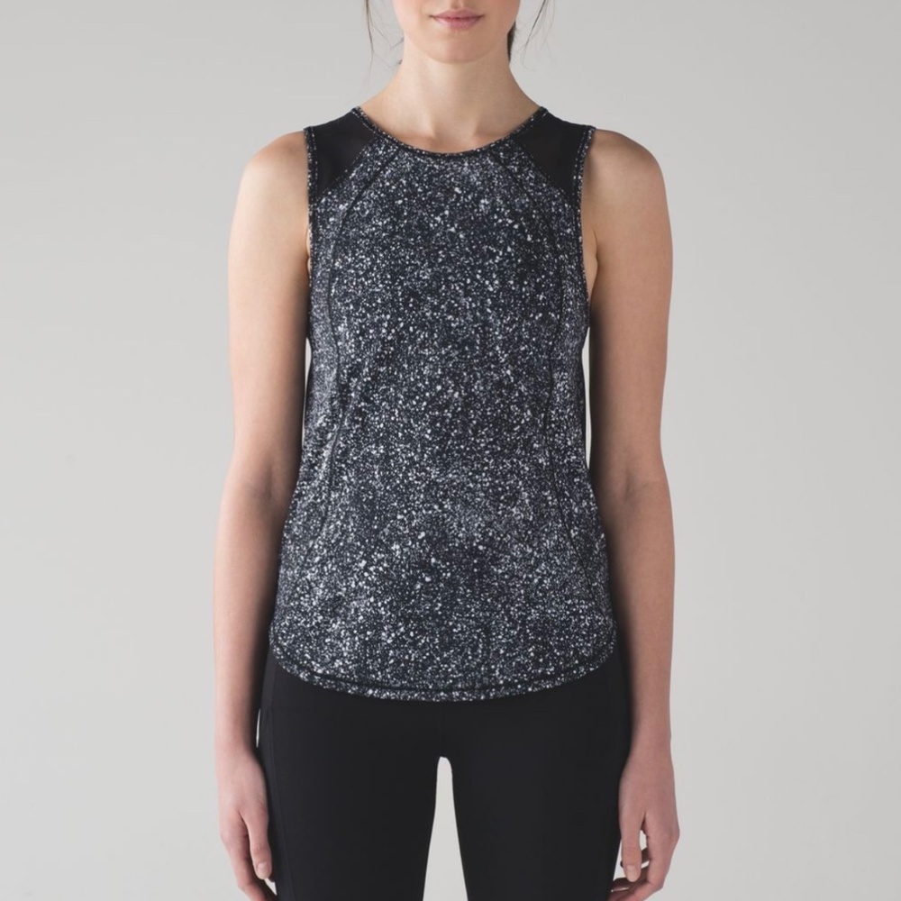 Lululemon Sculpt Tank In Splatter White/Black Size 8